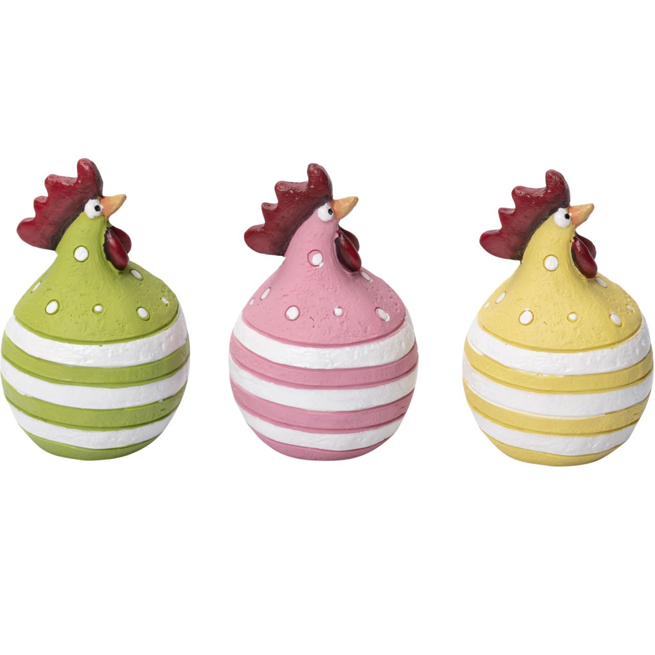 Nääsgränsgården Osterhühner gestreift 3er Set Höhe 5,2 cm grün,...