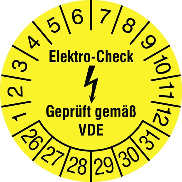 Prüfplakette »Elektro-Check - Geprüft gemäß VDE«