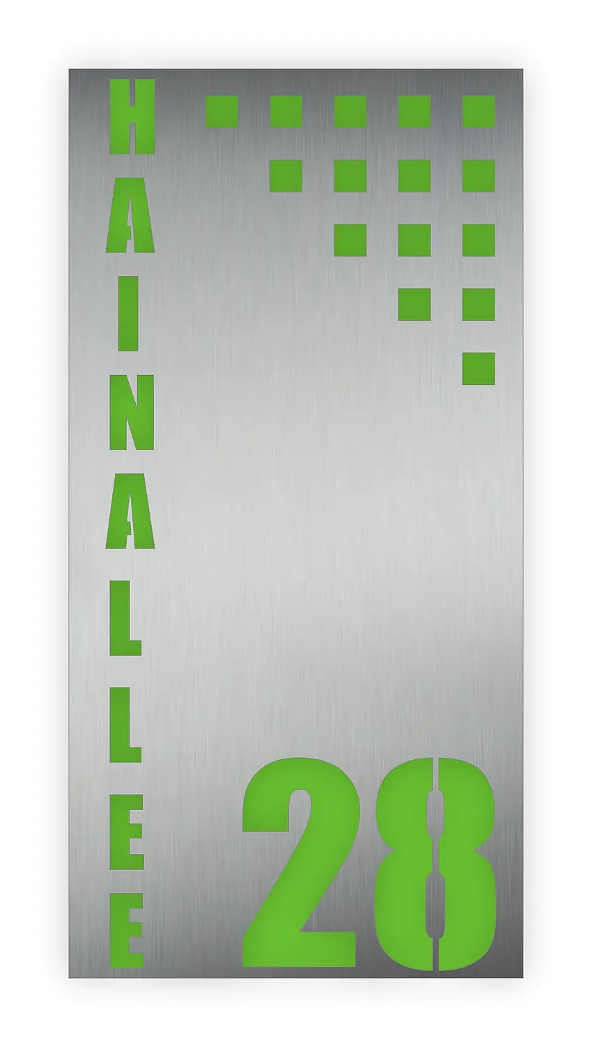 Hausnummer aus Edelstahl mit Acryl in vielen Farben | Design Quattro