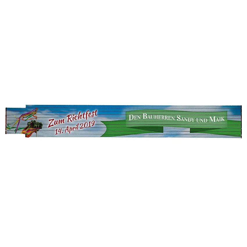 Zollstock als Geschenk zum Richtfest