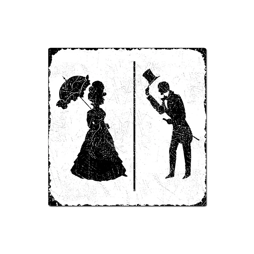 Toilettenschild im Vintage Look aus Aluminium vintage