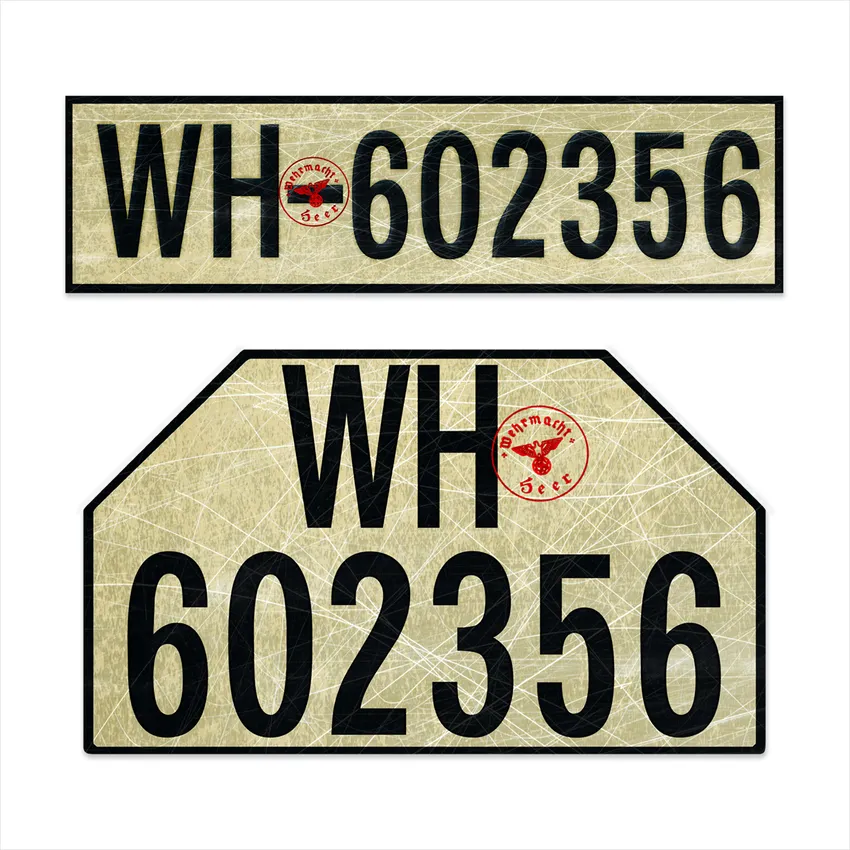 2er-Set historische PKW Schilder - Wehrmacht Heer