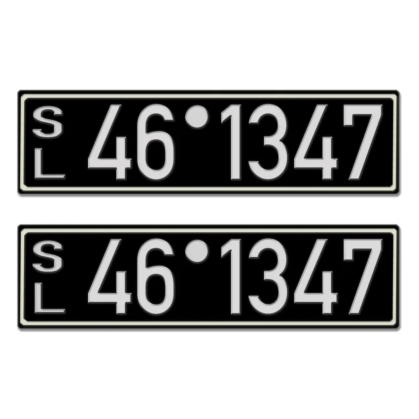 2er Set PKW Kennzeichen Besatzungszeit SL 1948 - 53 Replika - Sowjetische Besatzungszone Sachsen (Leipzig)