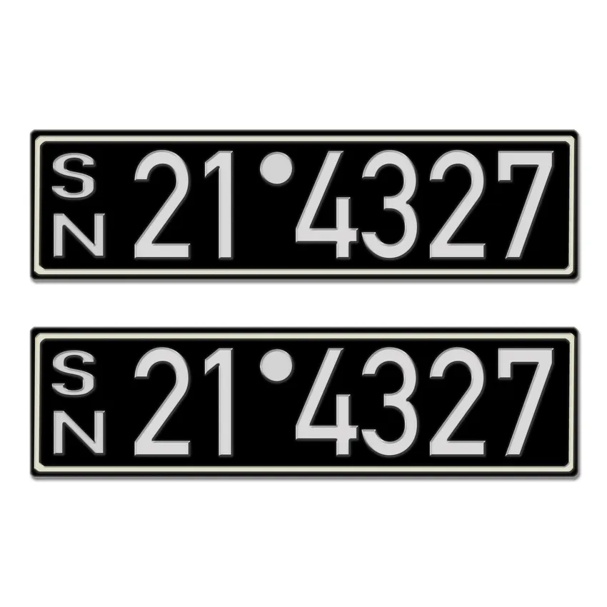 2er Set PKW Kennzeichen Besatzungszeit SN 1948 - 53 Replika - Sowjetische Besatzungszone Sachsen-Anhalt