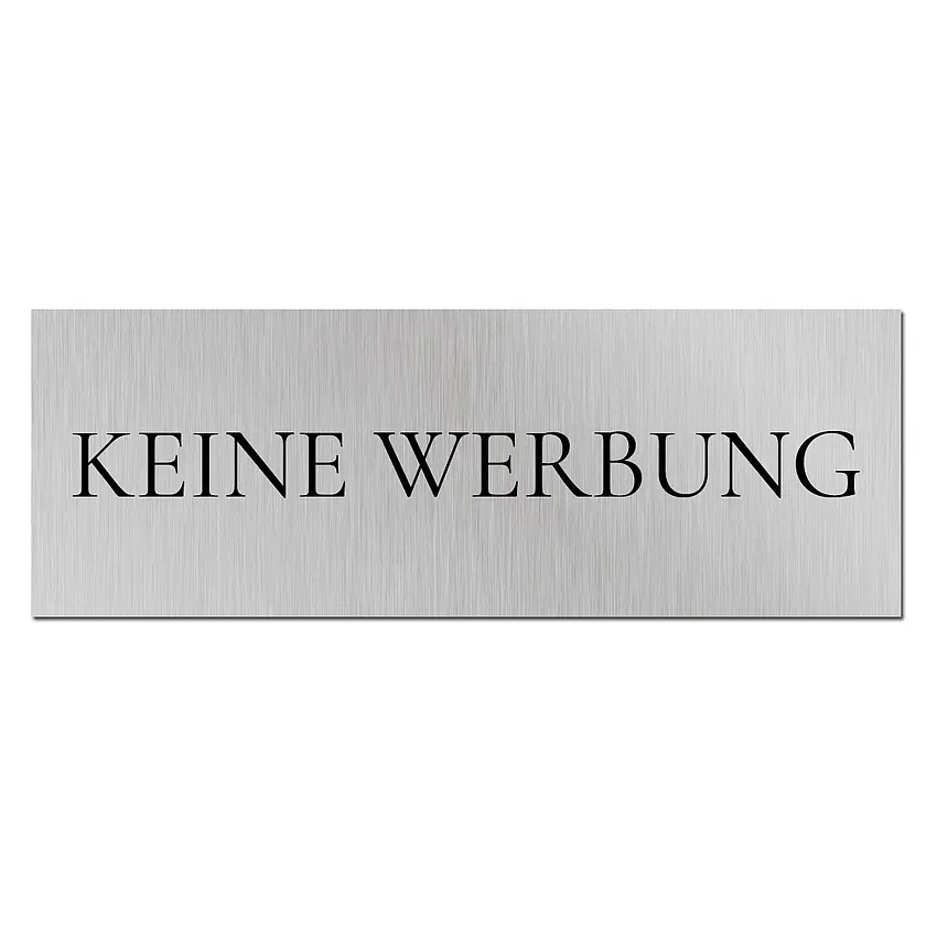 Schild für den Briefkasten - Keine Werbung 10 x 3.5 cm