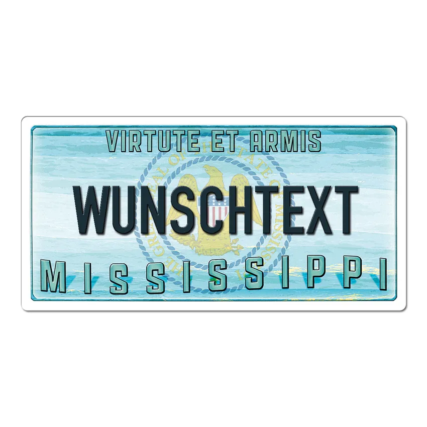 Mississippi USA Kennzeichen - Dekoschild mit Wunschtext bedruckt 30 x 15 cm