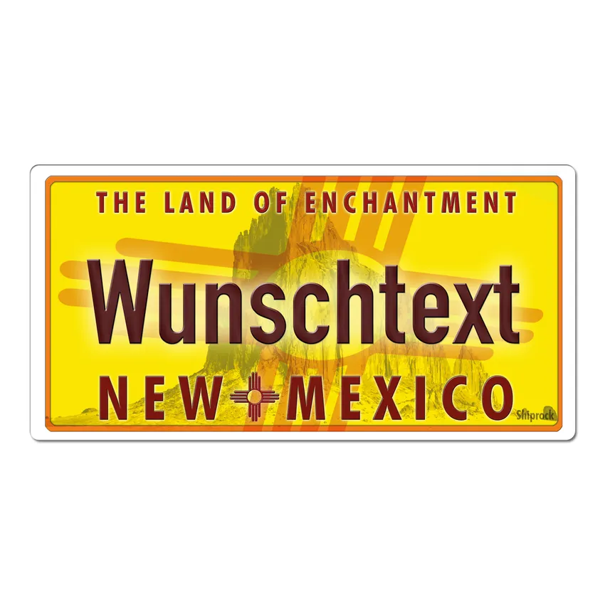 New Mexico USA Kfz-Kennzeichen als Dekoschild mit Wunschtext bedruckt 30 x 15 cm