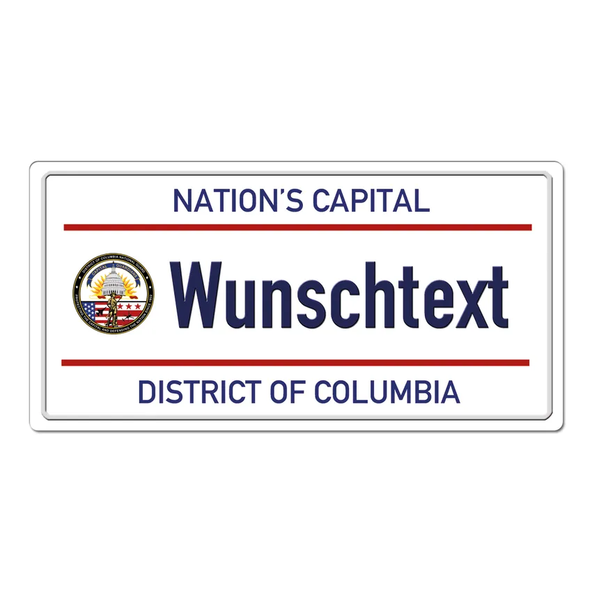 Washington D.C. USA - Kennzeichen mit Wunschtext bedruckt 30 x 15 cm