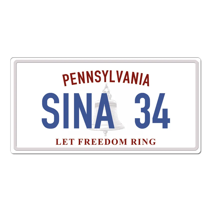 Pennsylvania USA Dekoschild - Kfz-Kennzeichen mit Wunschtext bedruckt 30 x 15 cm