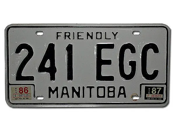 Kanadisches PKW-Schild - Manitoba