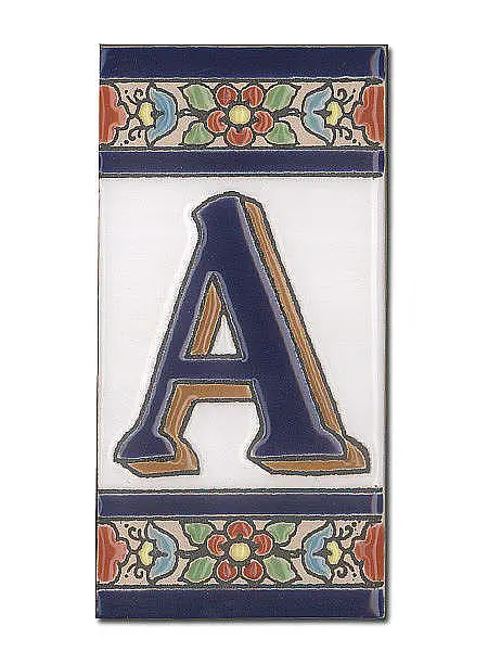 Spanische Fliesen aus Keramik - Buchstabe A