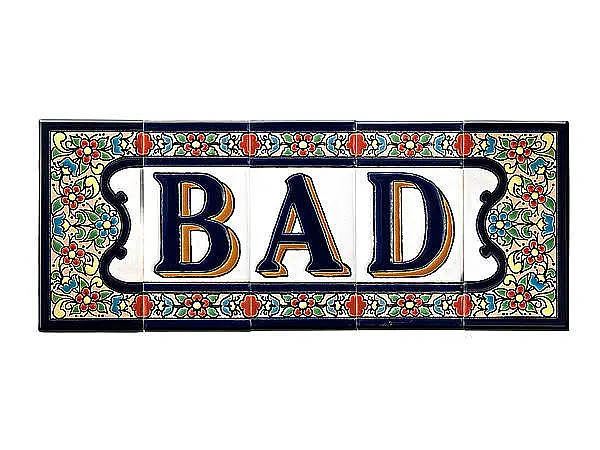 Spanischer Schriftzug Bad