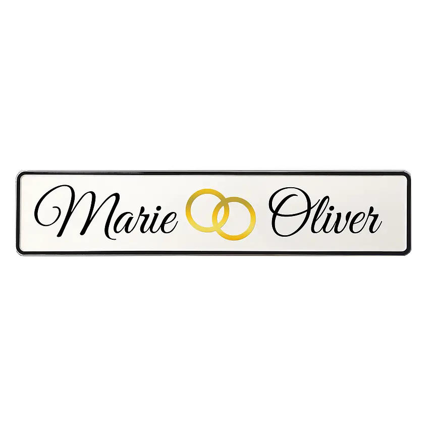 Nummernschild Hochzeit - Das Autokennzeichen für Ihre Trauung | Variante Ringe