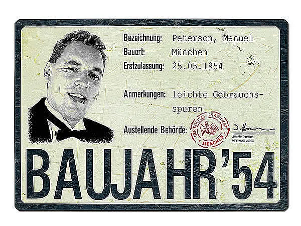 Historisches Nummernschild zum Geburtstag - A4