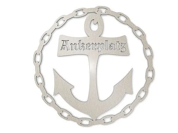 Edelstahlschild Anker mit Kette Typ 43