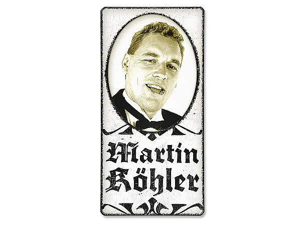 Namensschild mit Foto - Vintage Style 15 x 30 cm