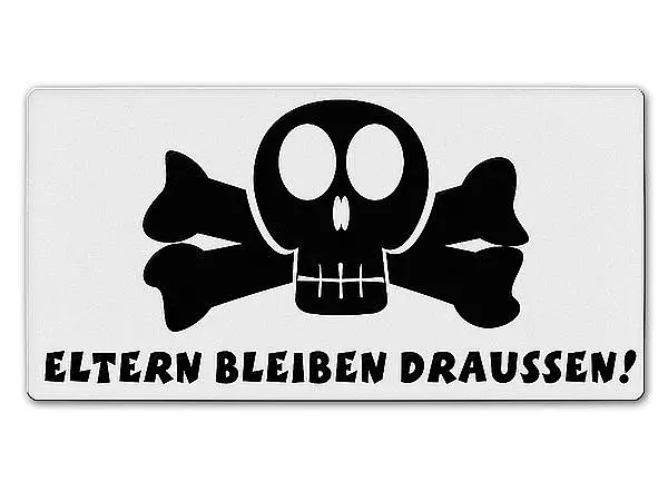 Blechschild für das Kinderzimmer - Warnschild Eltern müssen draußen bleiben 30 x 15 cm