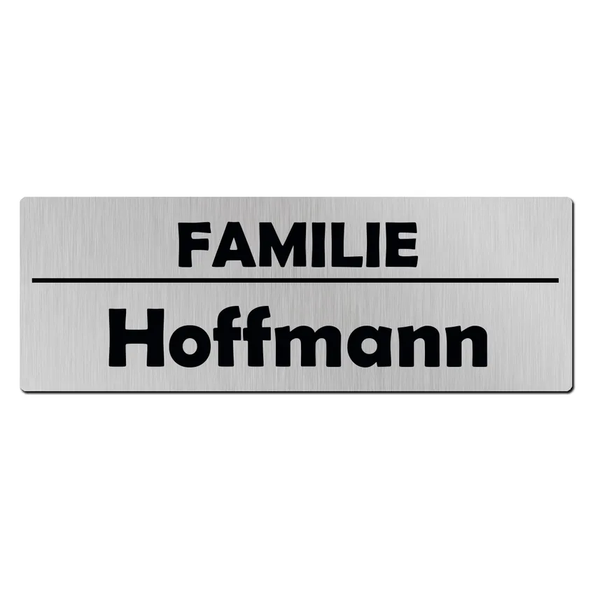 Briefkasten - Namensschild aus Aluminium - Line 10 x 3,5 cm