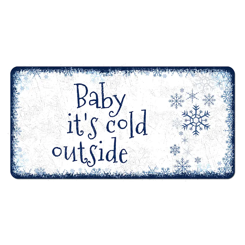 Weihnachtsdeko Schneeflöckchen - Blechschild zum Selbstgestalten - Format 20 x 10 cm