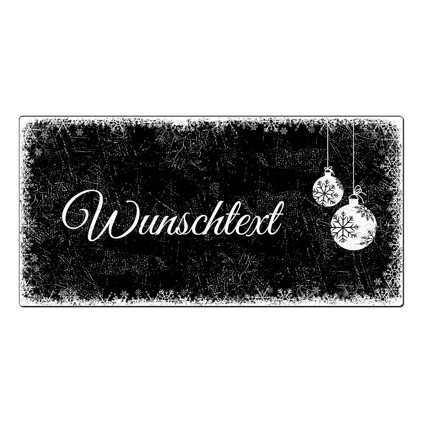 Weihnachtsdeko Schild mit Wunschtext - Farbe schwarz - Format 20 x 10 cm