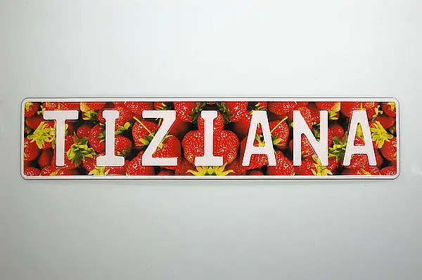 Effekt-Kennzeichen Erdbeere mit Wunschtext