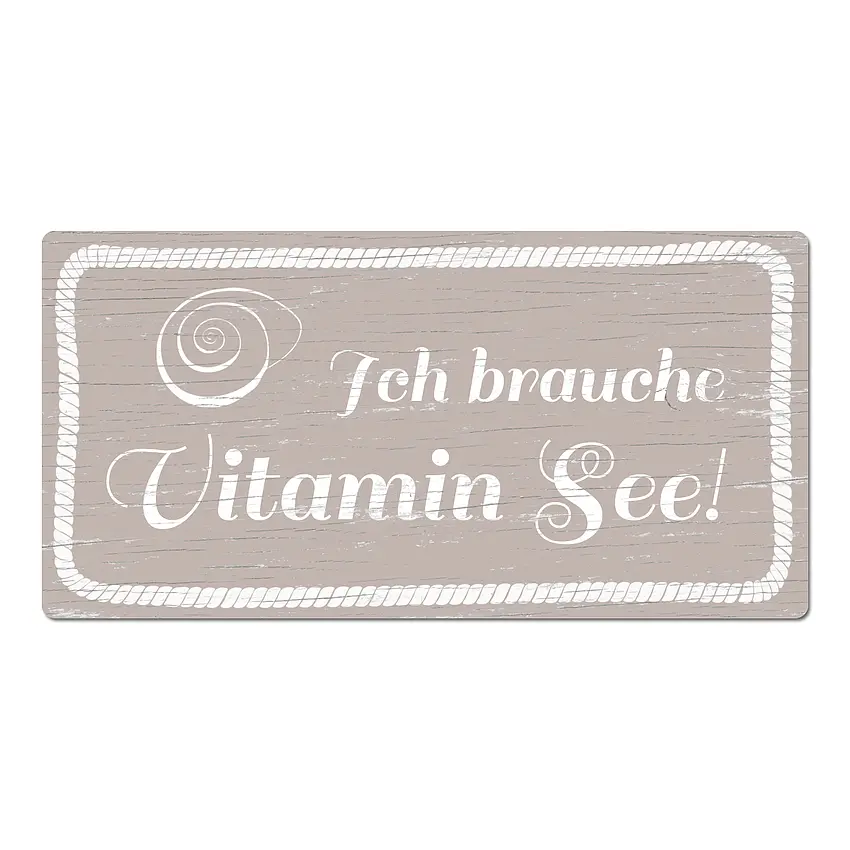 Maritimes Schild 'Vitamin See' taupe 20 x 10 cm