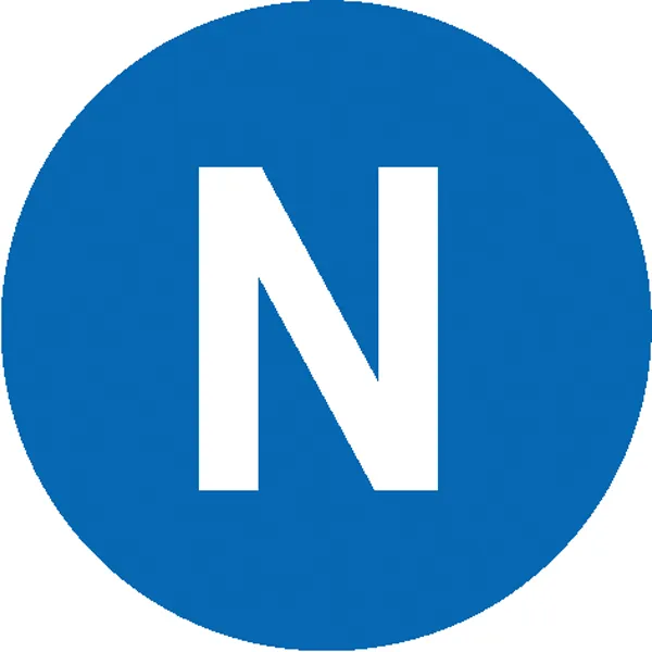 Etiketten -Kennzeichnung elektrischer Leiter- »N (Neutralleiter)«