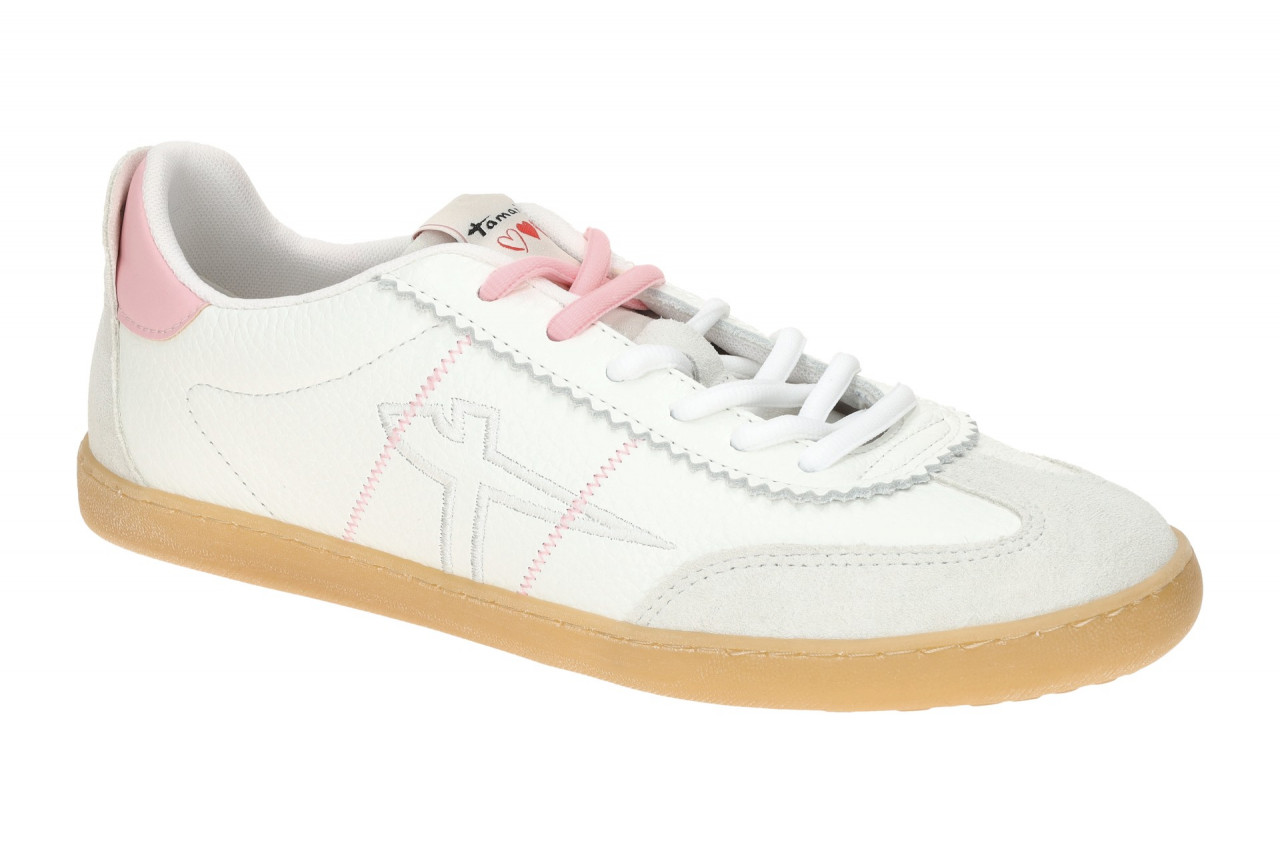 Tamaris 1-23609-46 156 Damen Halbschuhe Sneaker wei?/rose, Glattleder-Velourl...
