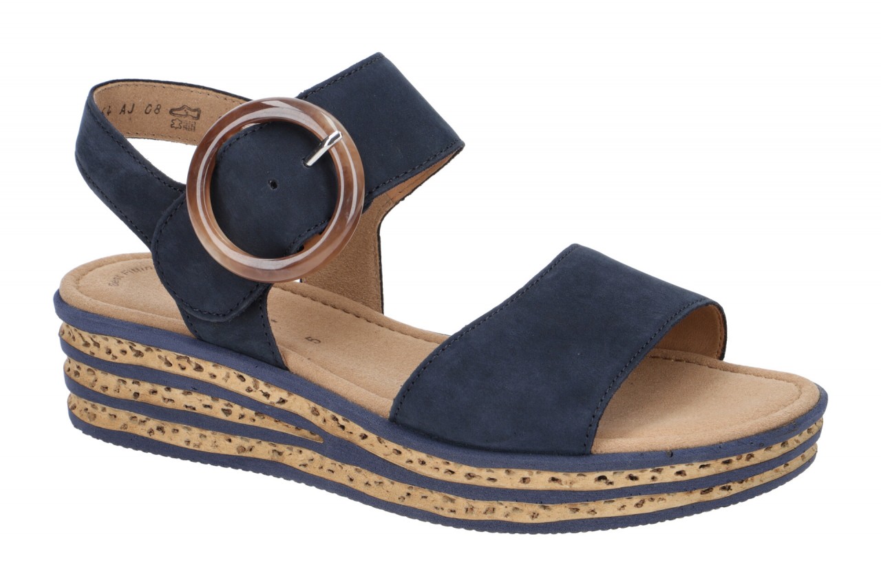 Gabor 64.550.16 blau - Riemchen Sandale f?r Damen