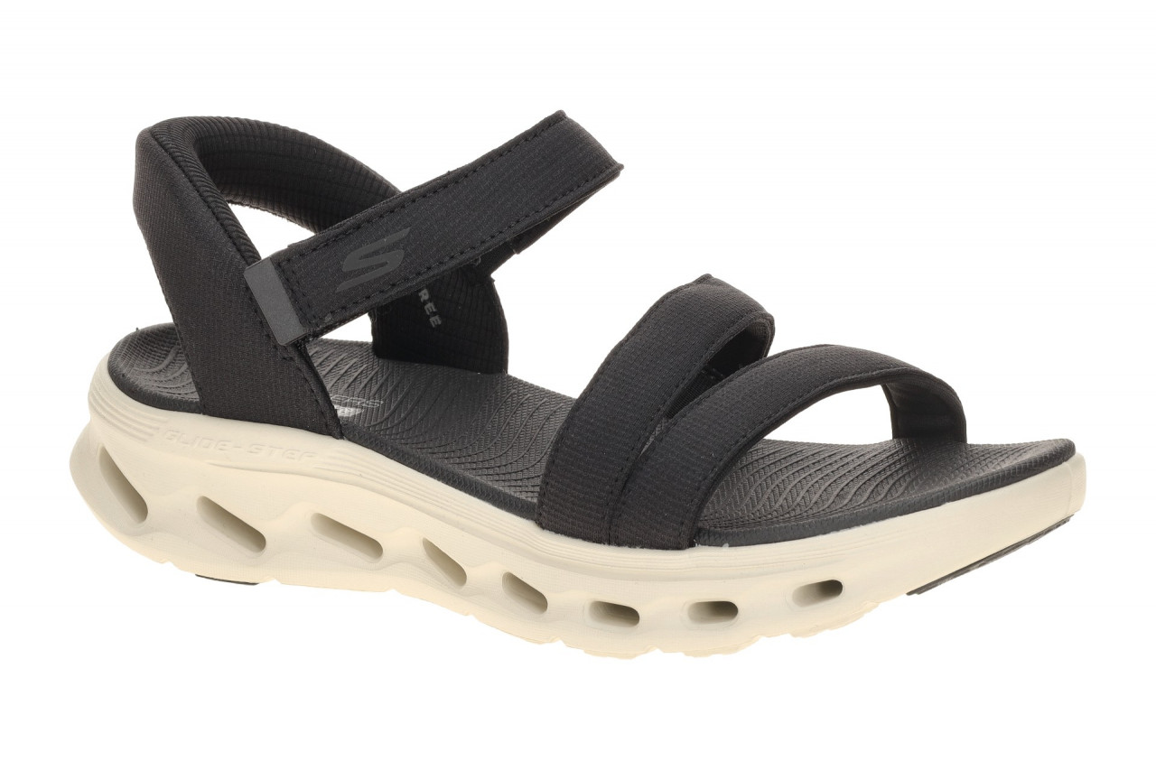 Skechers 141269 BKW GO WALK GLIDE SANDALE - ELLA Schwarz Vegan GOGA MAT - Damen