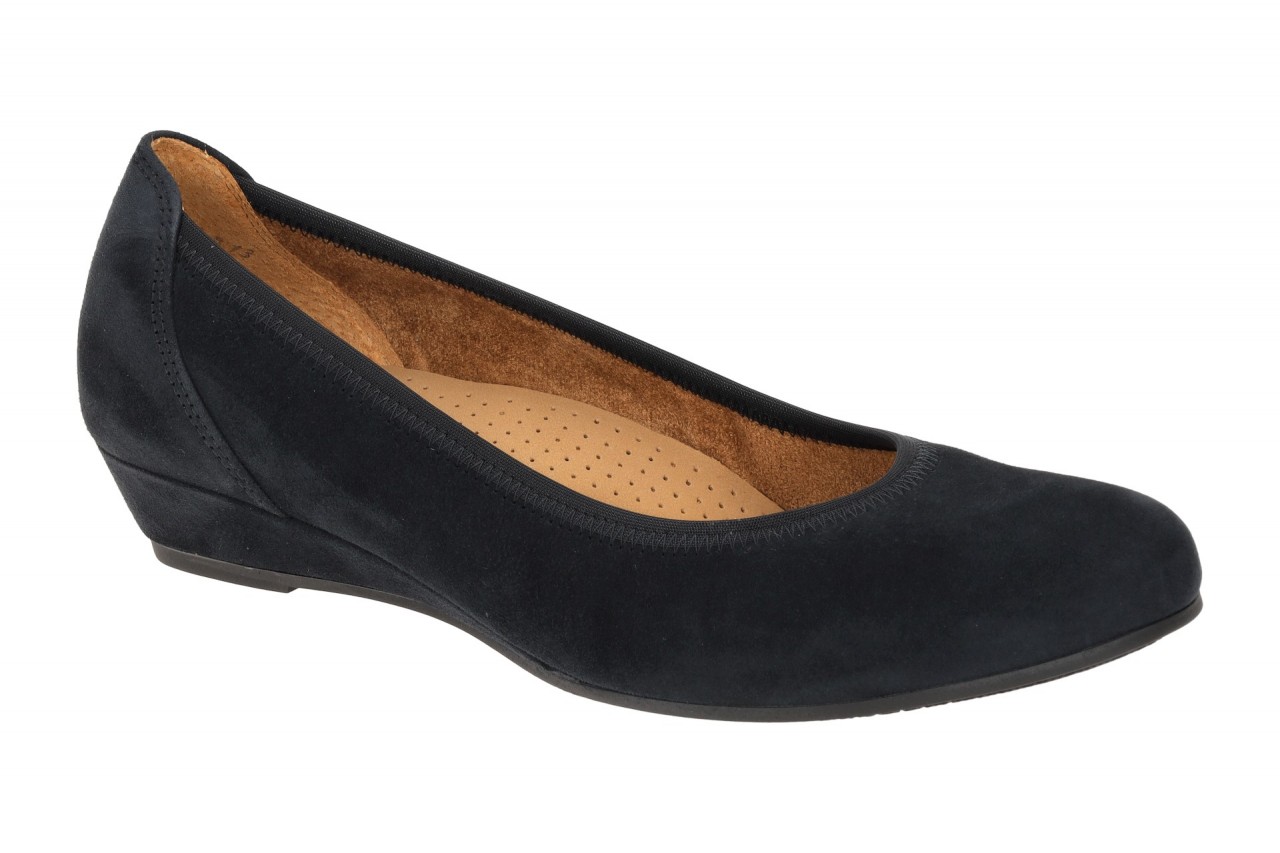 Gabor 02.690.46 KRETA Damen Ballerinas dark-blue Echtleder Keilabsatz