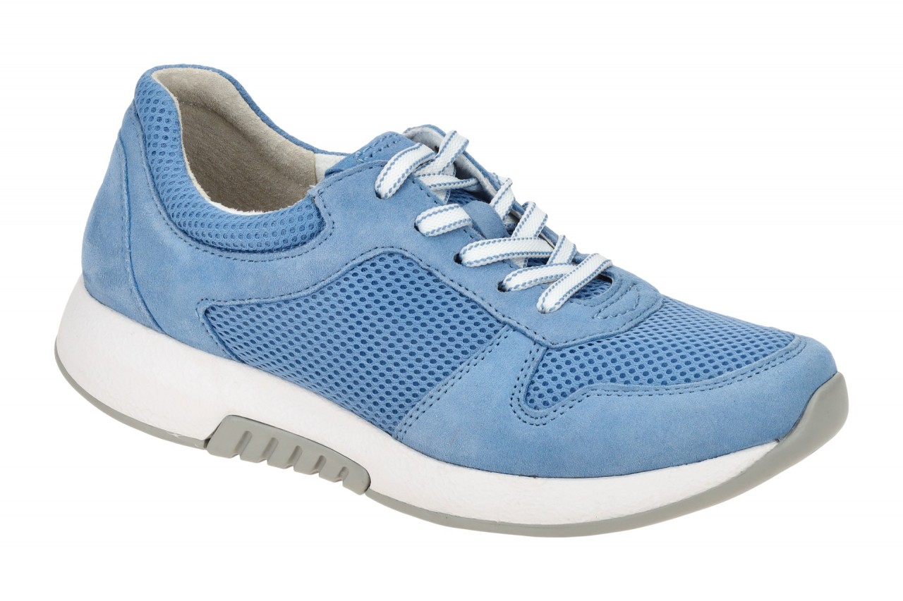 Gabor 46.946.16 ROLLINGSOFT Damen Sneaker blau arktis bequeme Halbschuhe