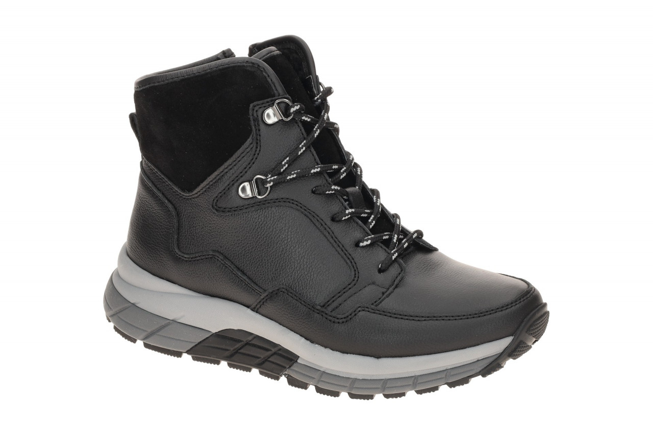 Gabor 76.806.57 ROLLINGSOFT Damen Stiefeletten Schwarz / Anthrazit bequeme Mi...