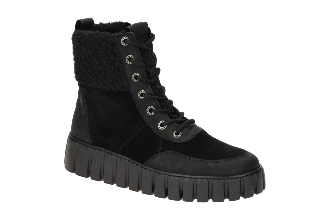 Gabor 56.485 Damen Stiefeletten schwarz - bequeme Plateau Boots