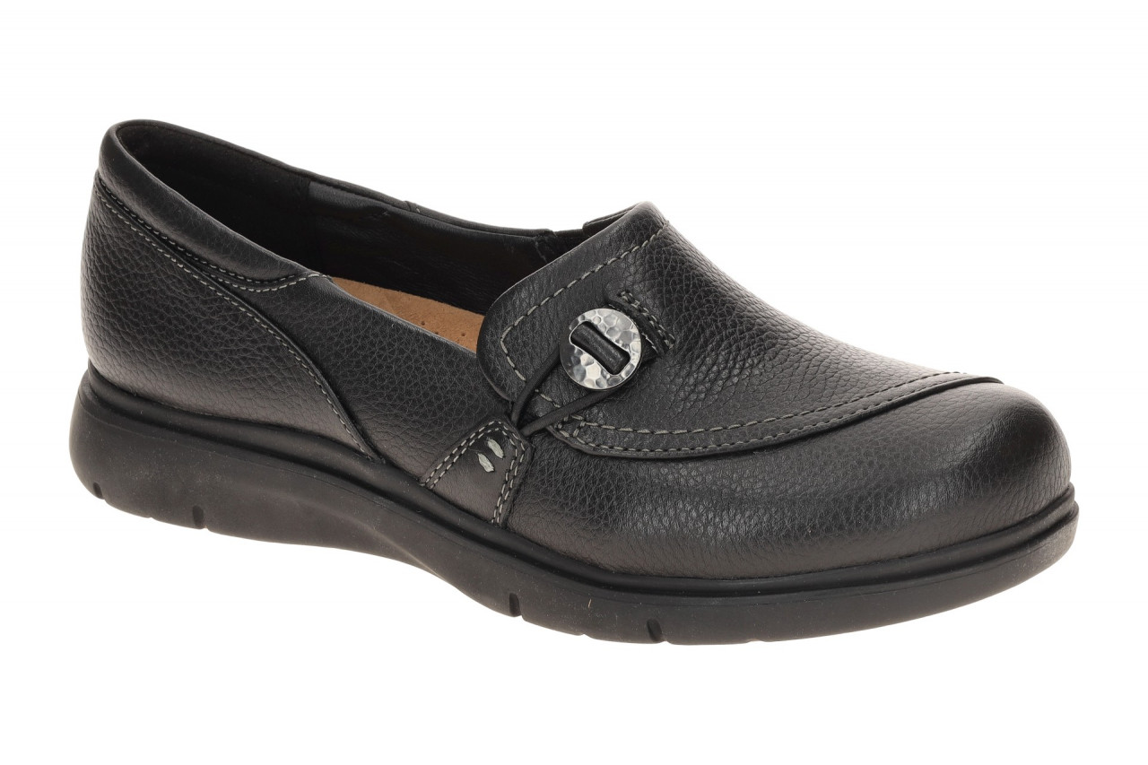 Clarks 26179947 4 Certina Ease Damenschuhe Slipper Schwarz Leather comfort Ke...