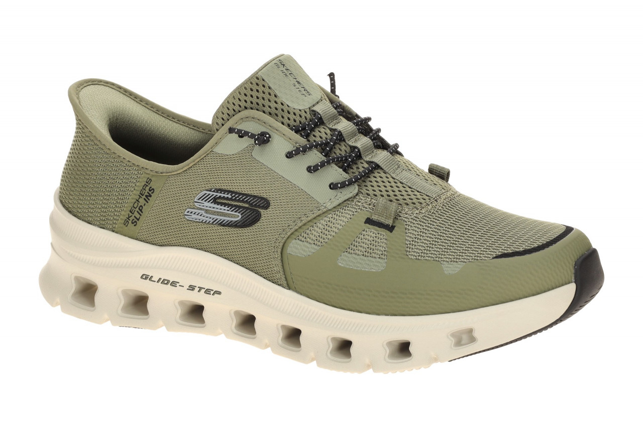 Skechers 232930 OLBK Herren Sneakers - olive/schwarz, atmungsaktiv & waschbar