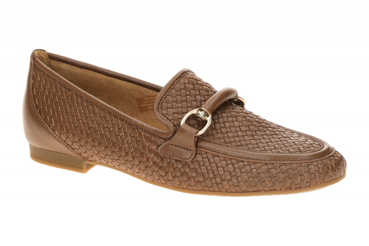 Gabor 85.218 Braun Cognac Echtleder Slipper Damenschuhe - Blockabsatz 1,5cm
