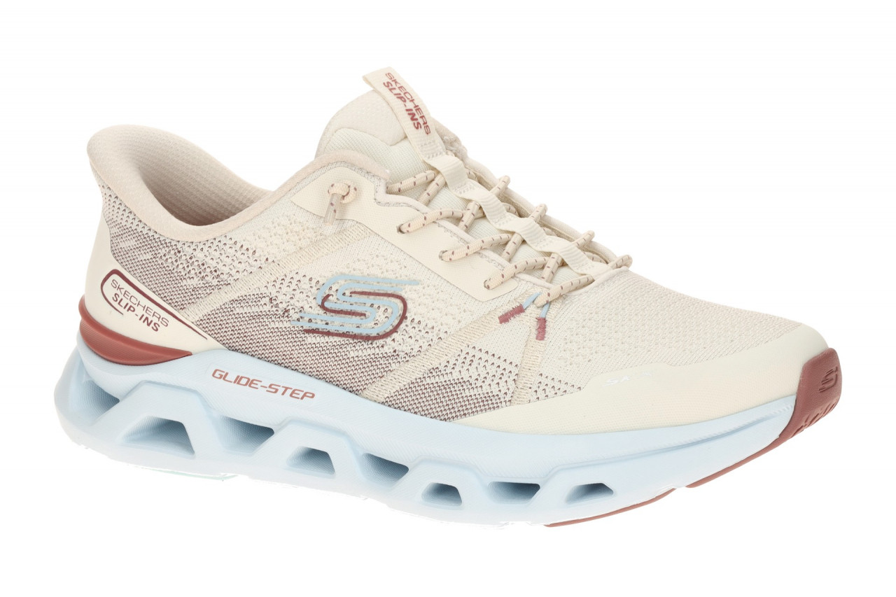 Skechers 150513 NTLB Beige Damen Halbschuhe Sneaker, Gummizug Schnellverschluss
