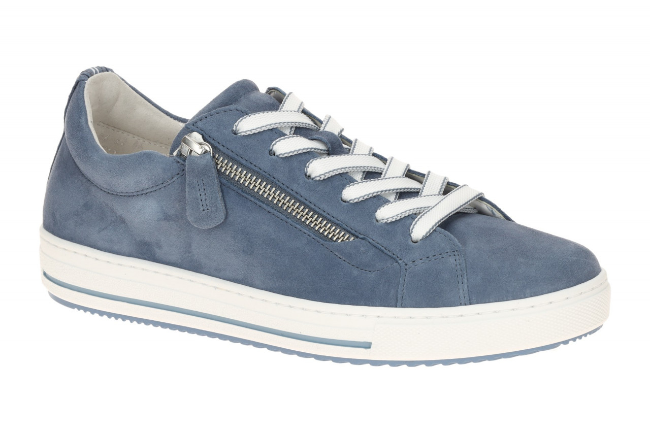Gabor 86.518.46 Sneaker Halbschuhe Blau heaven Echtleder Textil Komfort Fu?bett