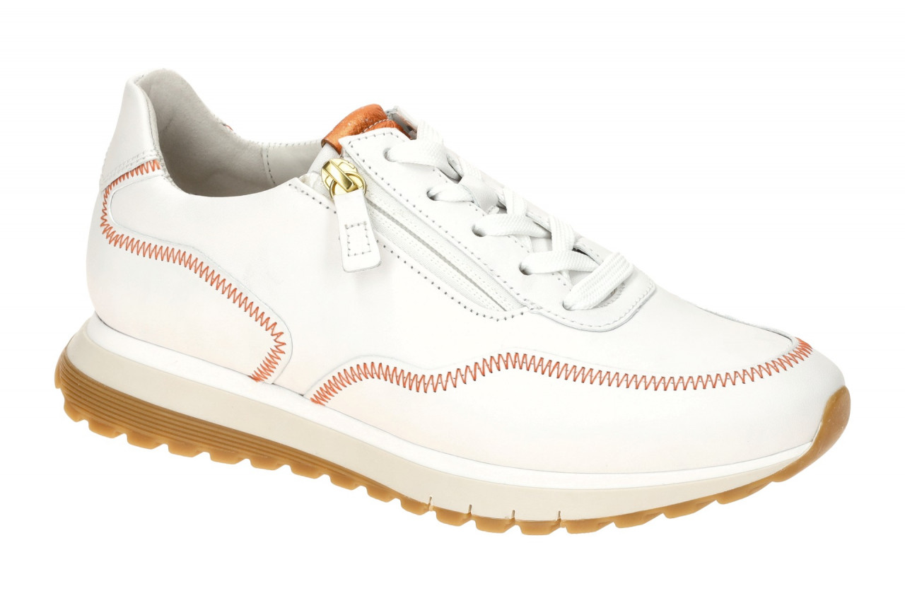 Gabor 66.379.55 TURIN Comfort Damenschuhe Wei? Apricot Rundhals Schn?rung
