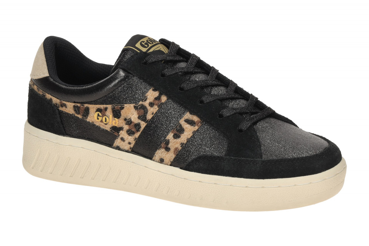 Gola CLB773BZ Damen Sneaker Schwarz Leopard Bone Glitzer Leo Muster 2,5cm Pla...