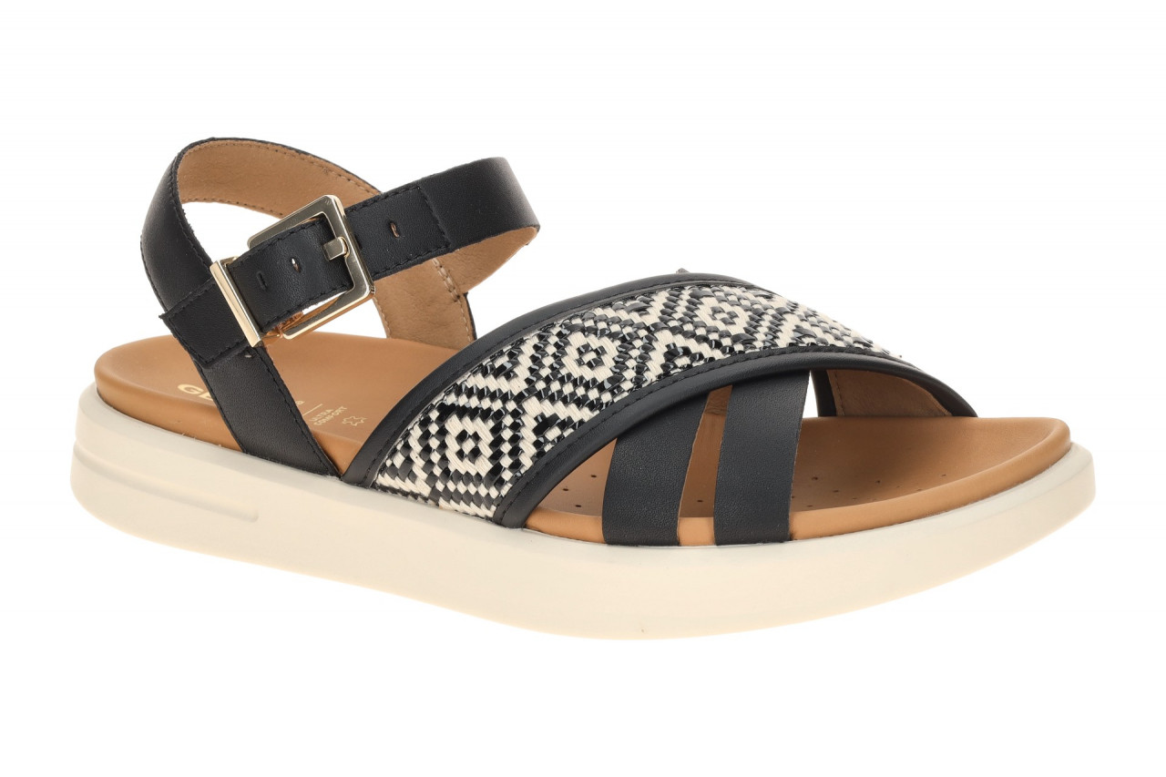 Geox Damen Sandale XAND 2S D65PAB - Schwarz, bequemes Echtleder Fu?bett