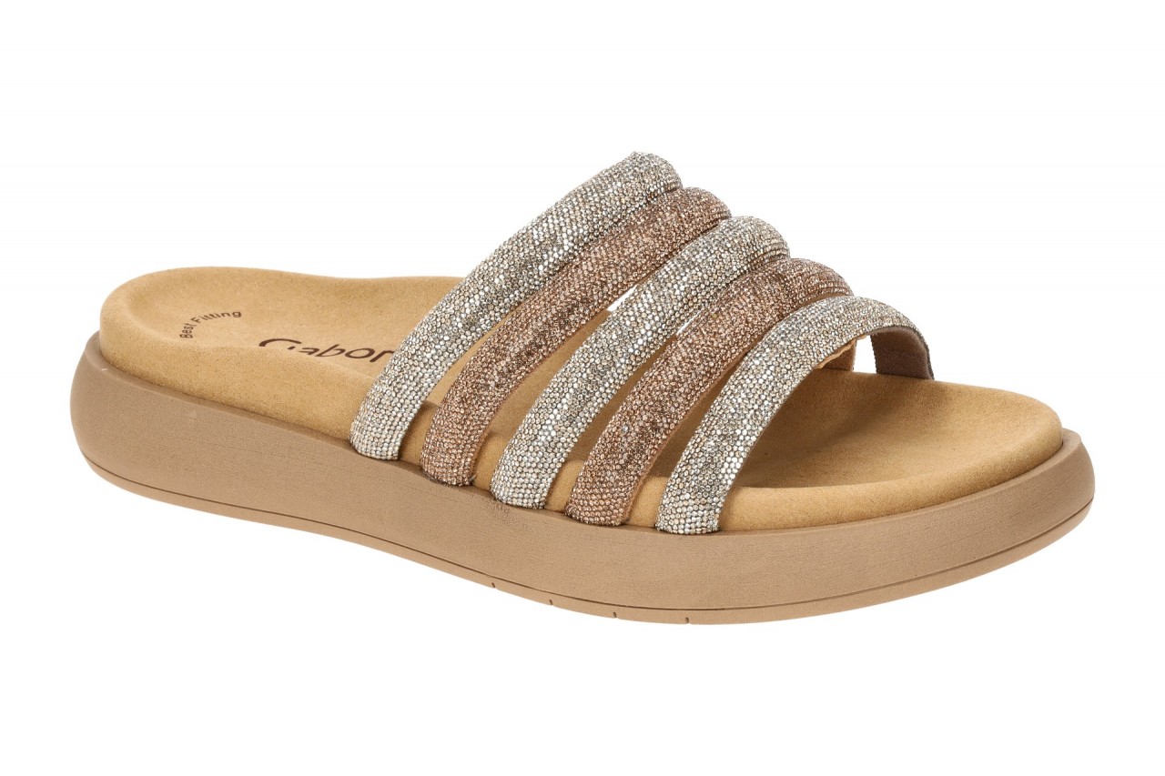 Gabor 63.752.82 gold - bequeme Pantolette f?r Damen