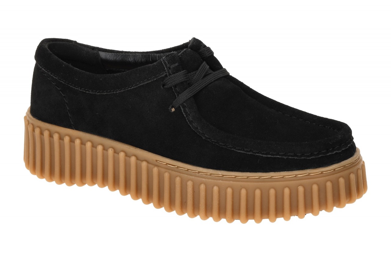 Clarks 26172044 4 TORHILL BEE Damen Plateau Mokassin Schwarz bequeme Schn?r-H...