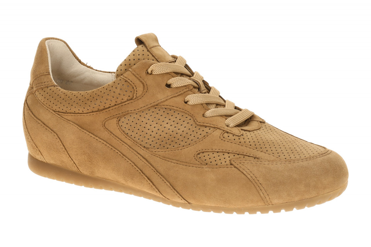 Gabor 86.565.35 Braun Sattel Velour Sneaker Extra Weit Comfort