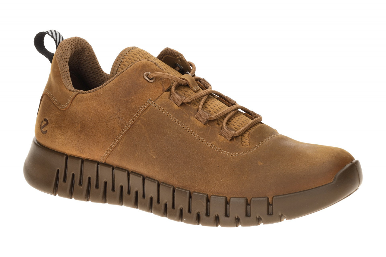 Ecco 525204 Herrenschuhe braun camel bequeme Sneaker Dual-Fit Fu?bett atmungs...