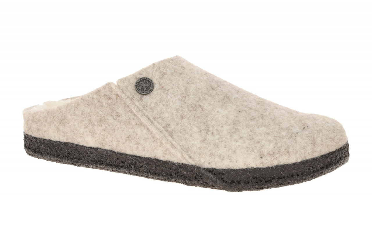 Birkenstock ZERMATT RIVET Pantoletten 1020073 Grau - eggshell Lammfell Warmfu...
