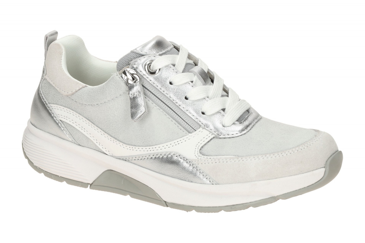 Gabor 86.877.62 Rollingshoft Damenschuhe in wei?/silber mit bequemen Schn?r-H...