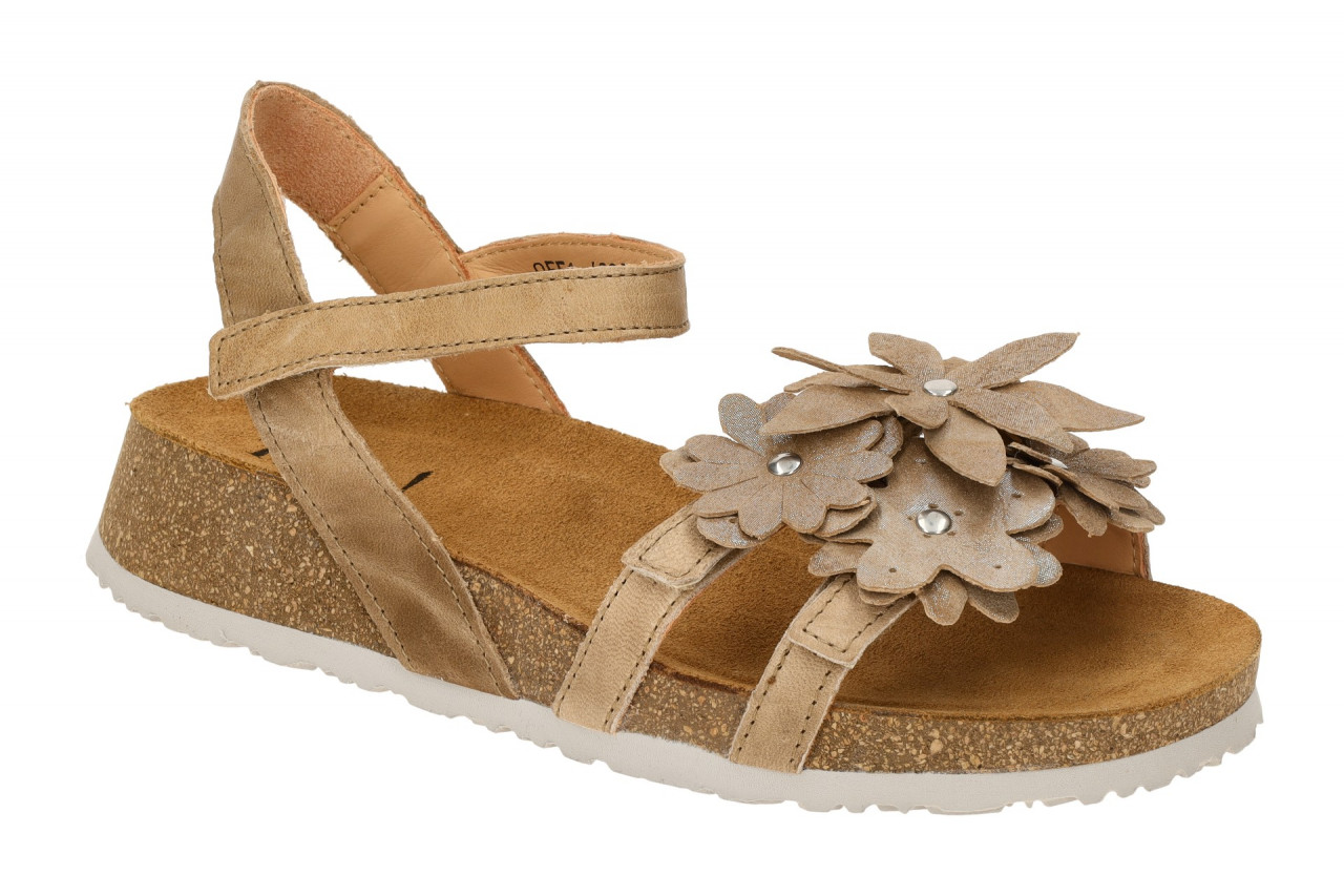 Think 551-4000 KOAK Damen Sandalette Braun Linen Riemchen Echtleder Fu?bett K...