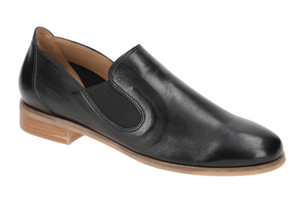 Everybody 30504M2365 GL001 ABELIA Damen Slipper Schwarz Echtleder Holzoptik A...